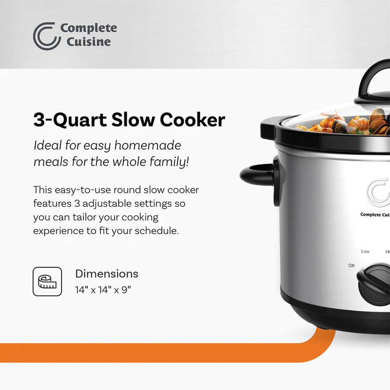 Complete Cuisine 3-Quart Slow Cooker image number 2