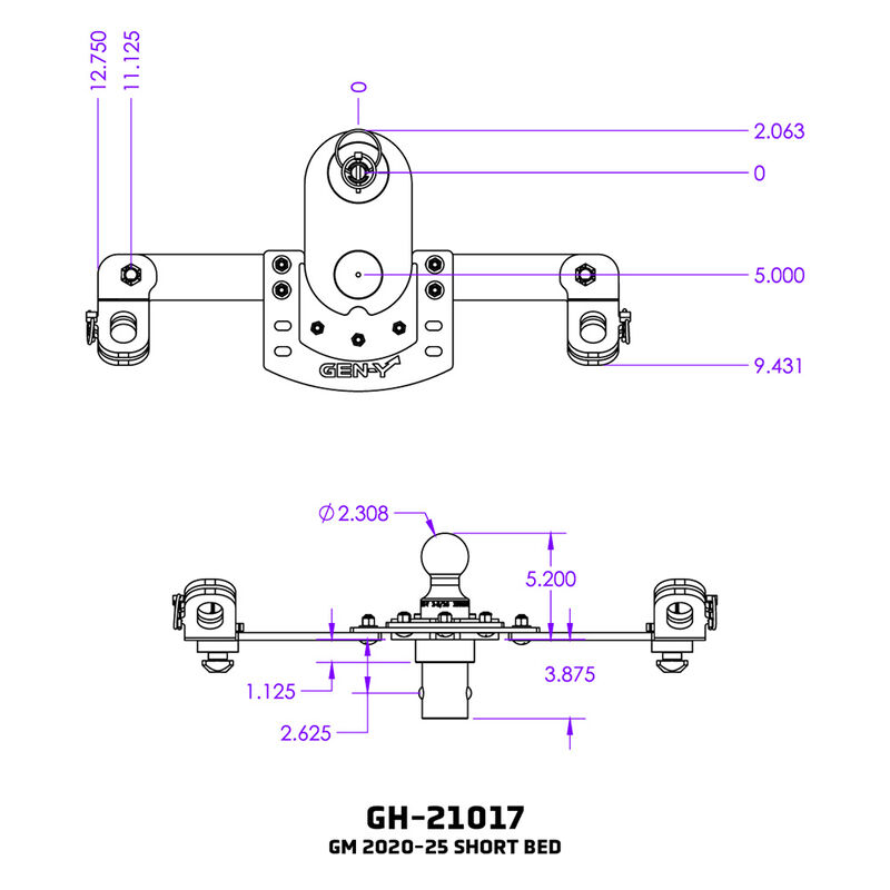 GEN-Y Hitch GoosePuck GEN 2, GM 2020-2025 Short and Long Bed image number 5