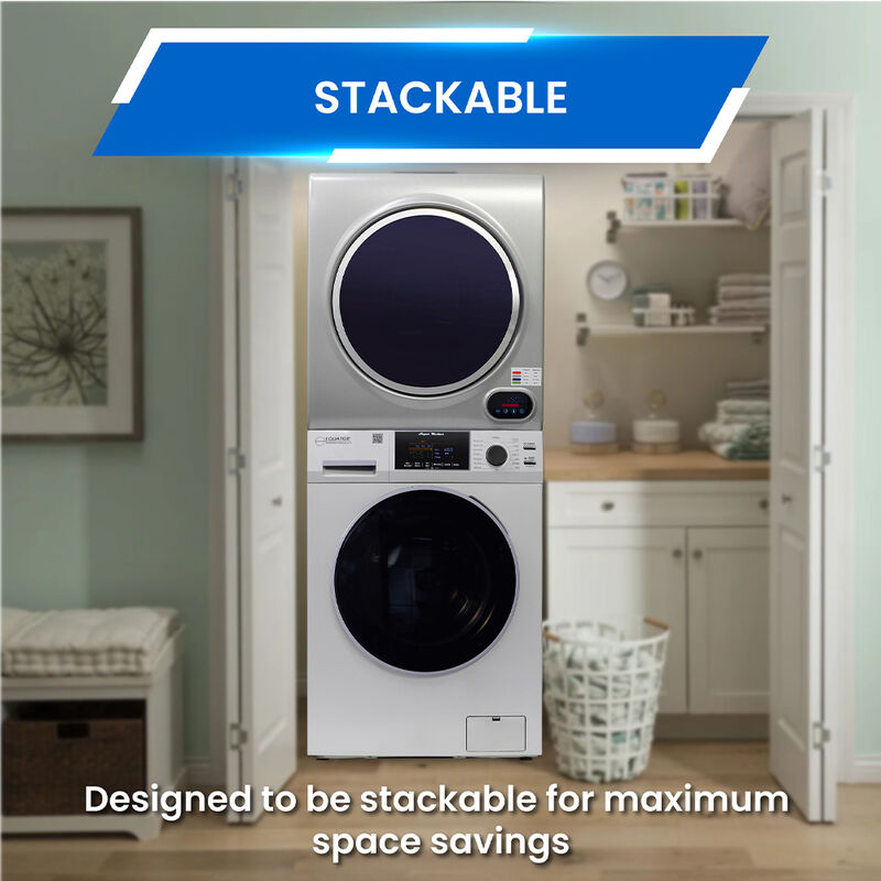 Equator Premium Stackable 15-lb. Washer + 3.5 cu.ft. Vented Digi Dryer, 110V, Silver image number 9