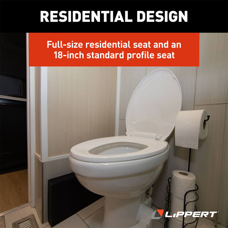 Lippert Flow Max RV Toilet with Elongated Seat, Standard 18"H Seat image number 5