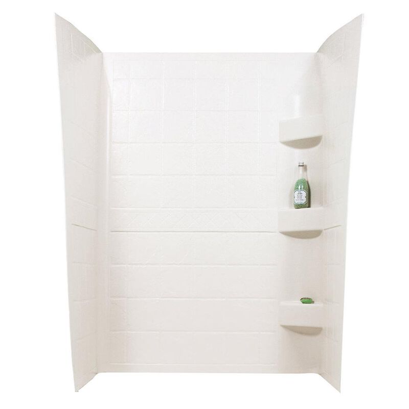 ABS Shower Walls, 24&rdquo; x 38&rdquo; x 66&rdquo;, Parchment image number 1