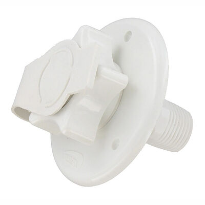 Valterra A01-0168 RV Freshwater Inlet, 2-3/4" Flange, 1/2" MPT, White