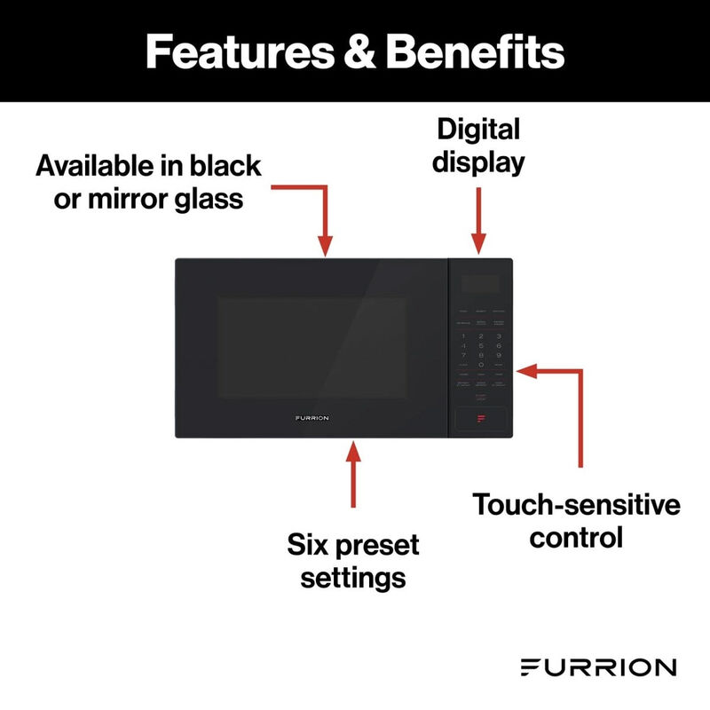 Furrion 0.9 cu.ft. RV Microwave Oven, Black image number 3