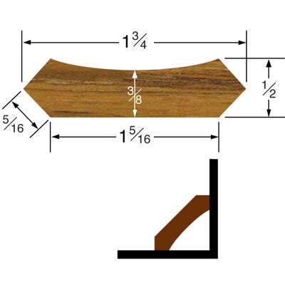 Whitecap Teak Corner Wire Molding