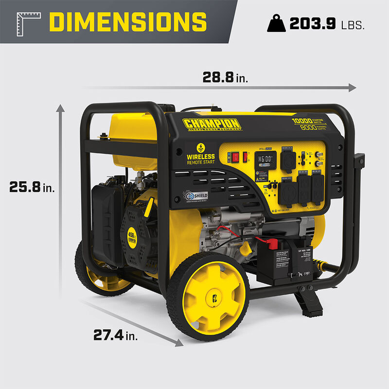 Champion 8000-Watt Wireless Start Generator with CO Shield image number 4