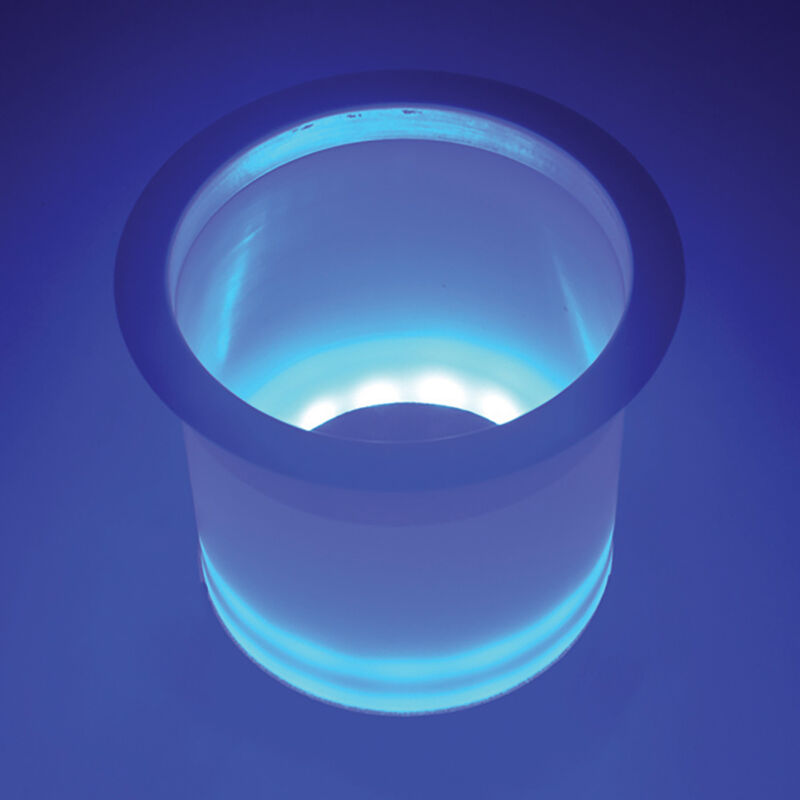 T-H Marine LED Lighted Stainless Steel Rim Drink Holder, Blue image number 1