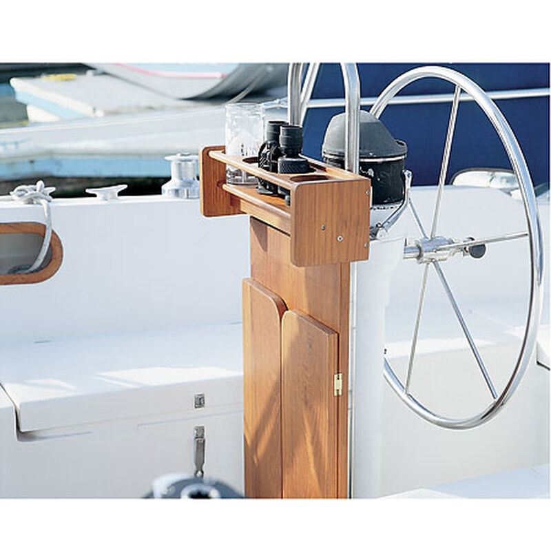 Whitecap Teak Cockpit Table w/Folding Leaves and Four-Drink Holder image number 2