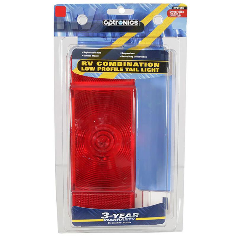 RV Stop/Tail/Turn Tail Light w/ illuminator; White Base; New Design; Red image number 2