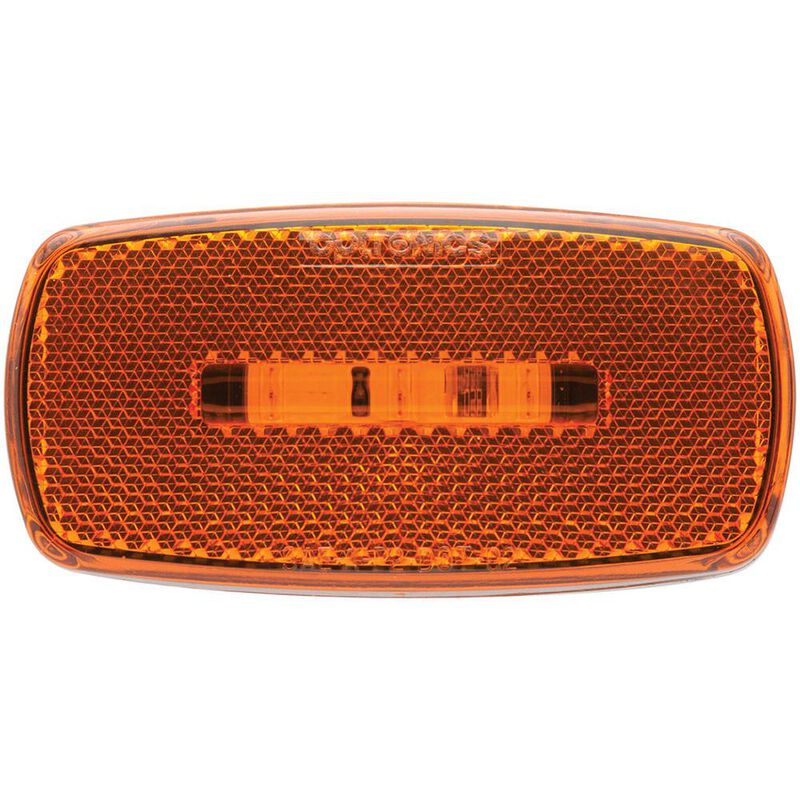 Oval LED Clearance/Marker Light; Replaceable Lens; Fleet Count; Black Base; Amber image number 1