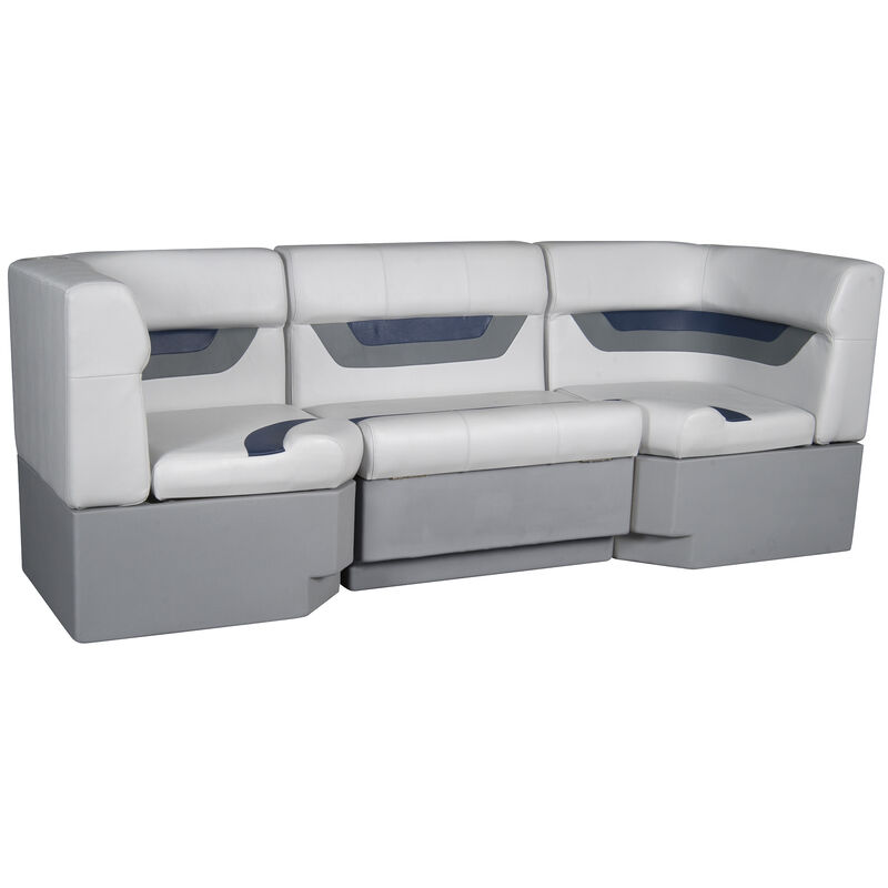 Designer Pontoon Furniture - 86" Rear Seat Package, Sky Gray/Navy image number 1
