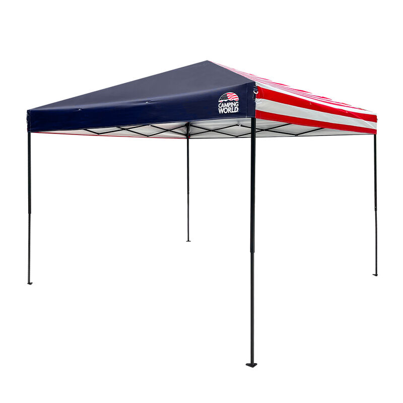 Camping World Flag 10x10 in Canopy - Red/White/Blue image number 1