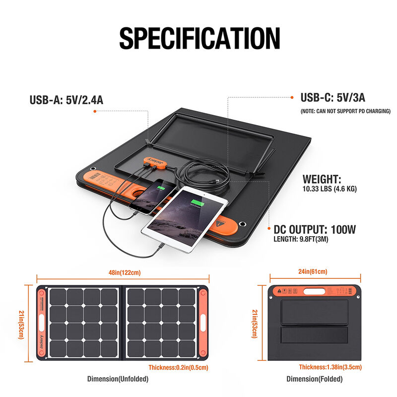 Jackery SolarSaga 100W Solar Panel image number 4
