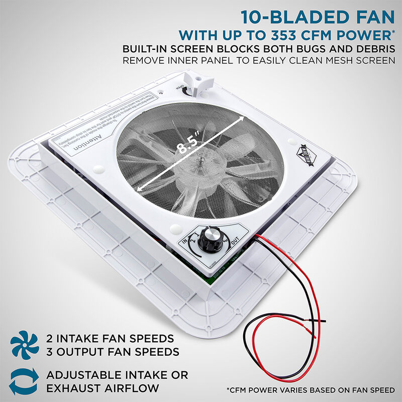 11" Hike Crew Roof Vent Fan, Basic WL image number 3
