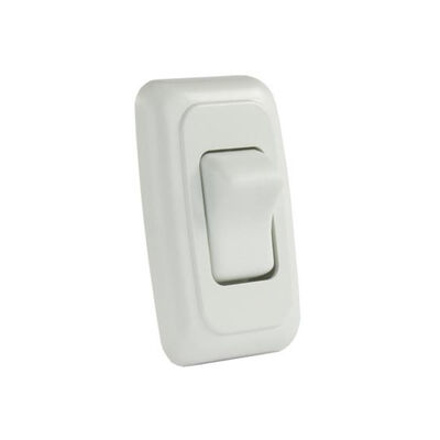 JR Products 12005 Single Rocker Switch Assembly with Bezel, White