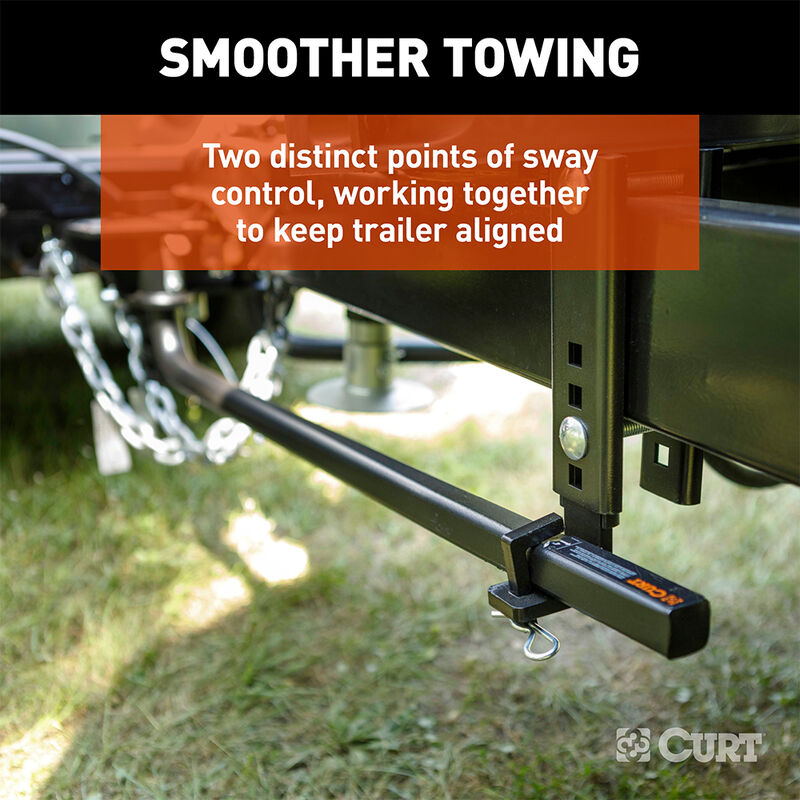 Curt TruTrack 2P Round Bar Weight Distribution Hitch, 10K image number 7
