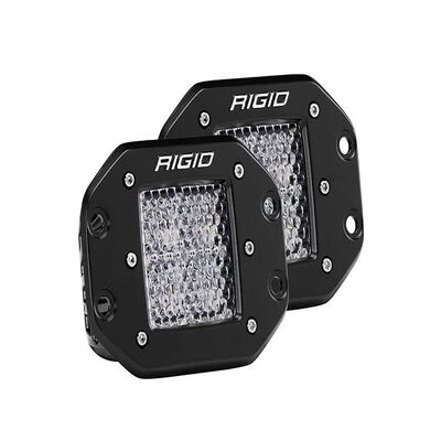 Rigid Lighting D-Series Pro Flood Diffused Driving/Fog Lights, Black, Pair