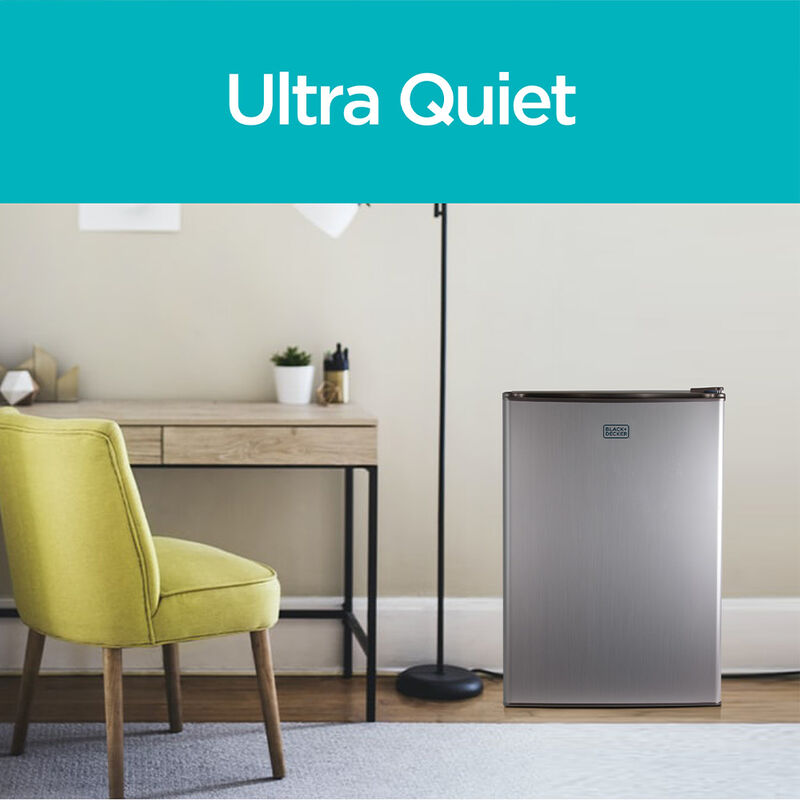 Black+Decker 3.2 cu. ft. Mini Fridge with Freezer, VCM Stainless Look image number 8