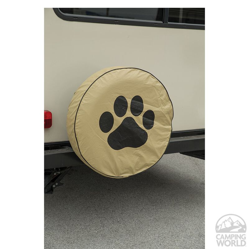 Vinyl Spare Tire Cover, Tan Paw, 29" image number 2