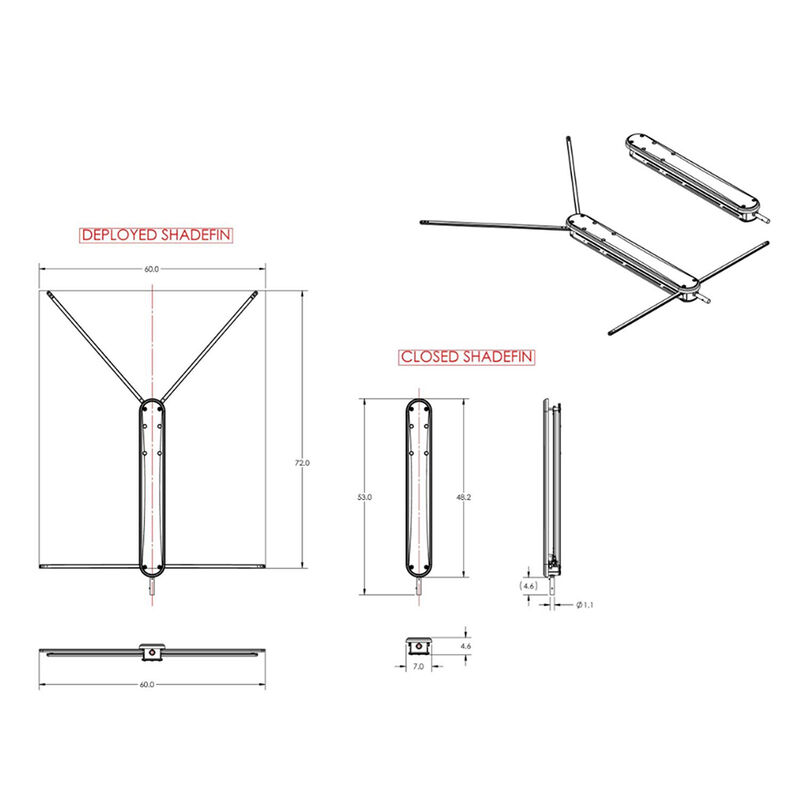 Taco Marine ShadeFin Boat Shade with Fixed Rod Holder Mount image number 8