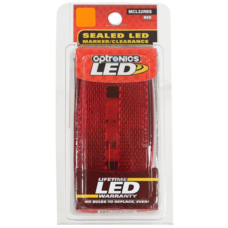 Oval LED Clearance/Marker Light; Replaceable Lens; Fleet Count; Black Base; Red image number 3