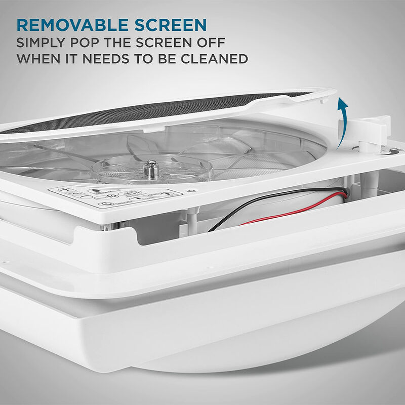 Hike Crew 14" RV Roof Vent Fan with Remote, 10-Speed, White Lid image number 3