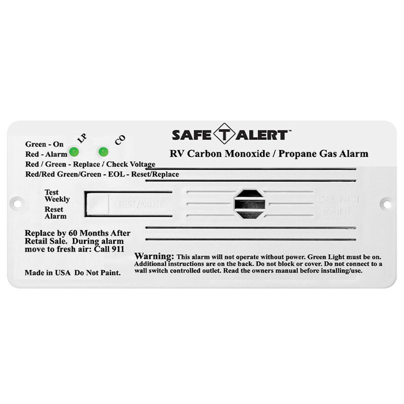 Safe T Alert 35 Series Dual CO/LP Gas Detector, Flush Mount, White image number 1