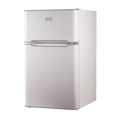 Black+Decker 3.1 cu. ft. 2-Door Mini Fridge with Freezer, White