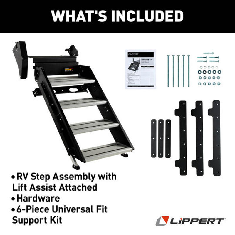 Lippert SolidStep 4.0 Premium RV Steps for 30" Doorway, Quad Step with Lift Assist image number 2