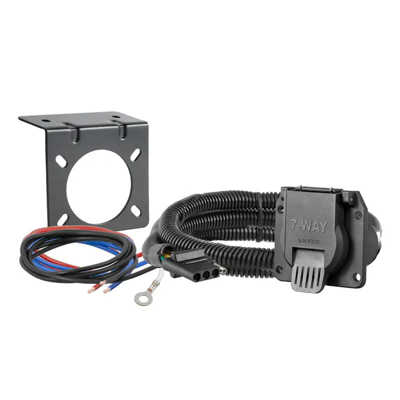 CURT 58980 Dinghy Towing Electrical Adapter, 4-Way Flat to 7-Way RV Blade image number 1