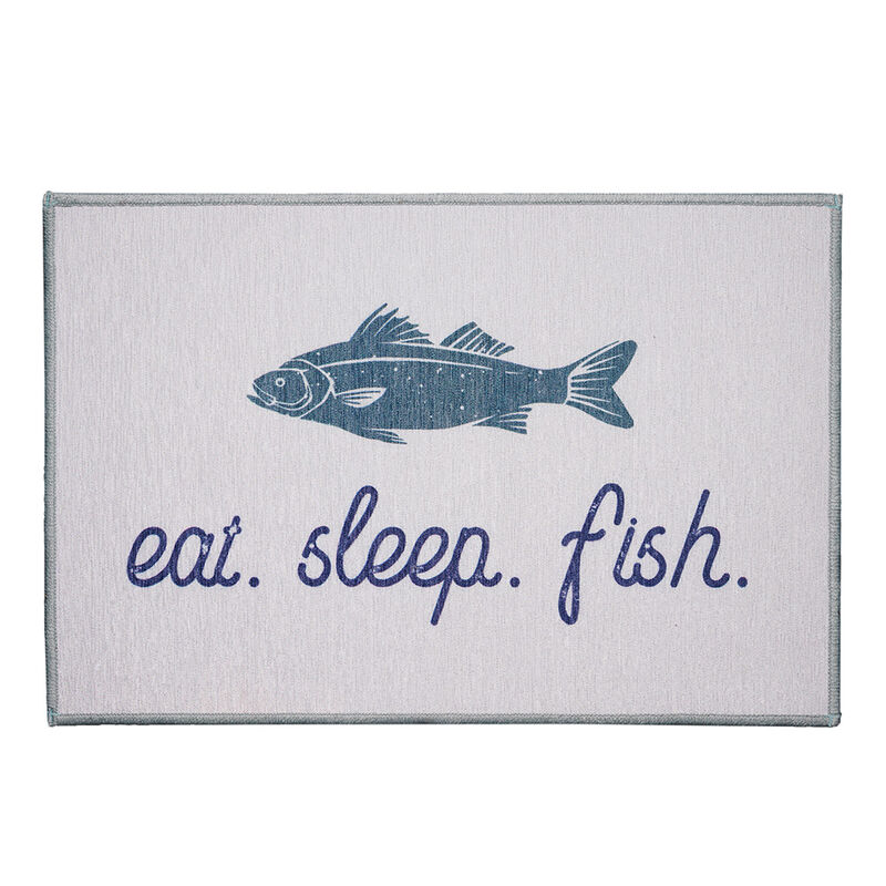 Crystal Art Eat Sleep Fish Door Mat, 27" x 18" image number 1