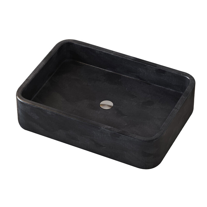 A&E Bath and Shower Heidi Stone Vessel Rectangular Bathroom Sink image number 1