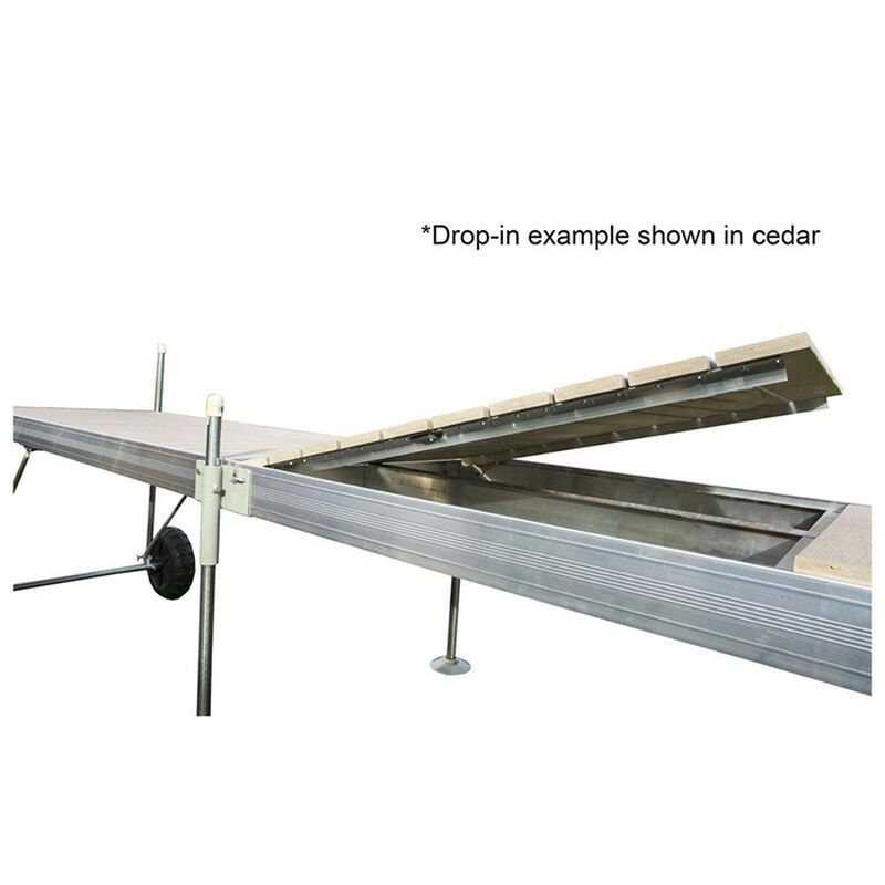 Tommy Docks 24' Straight Aluminum Frame With Cedar Decking Complete Dock Package image number 5