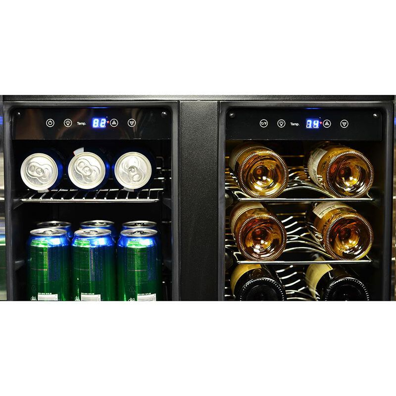 Newair 18 Bottle/60 Can Dual Zone Built-in Compressor Wine & Beverage Cooler image number 5