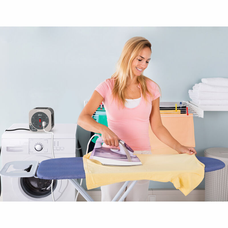 Link2Home Cord Reel 25' Extension Cord with 4 Power Outlets, Gray image number 4