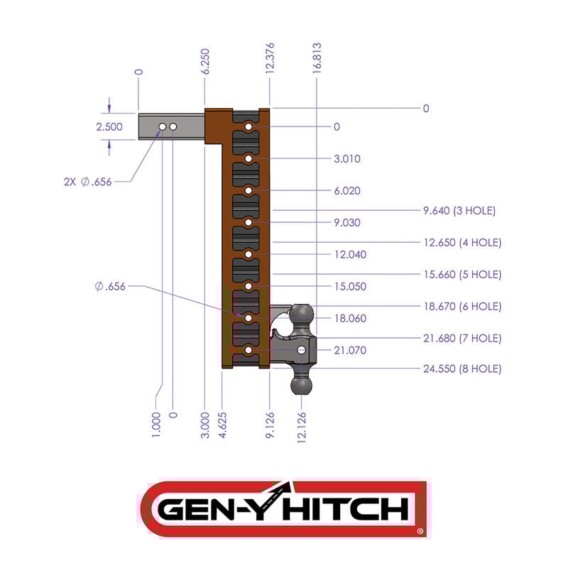 Gen-Y Hitch Mega-Duty 21K 9 Drop, 2.5in Shank image number 7