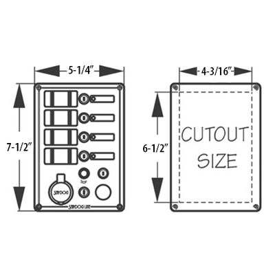 Sea-Dog 4 Rocker Switch Panel With Power Socket And Horn Button