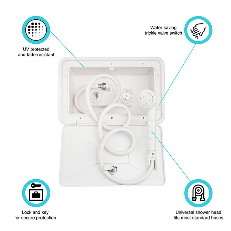Dura Faucet RV Exterior Shower Box Kit, White image number 5