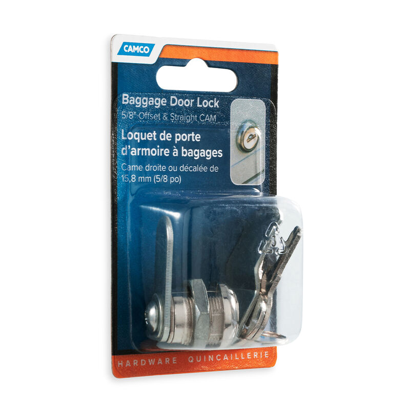 Camco 5/8" Offset and Straight Cam Baggage Door Lock image number 1