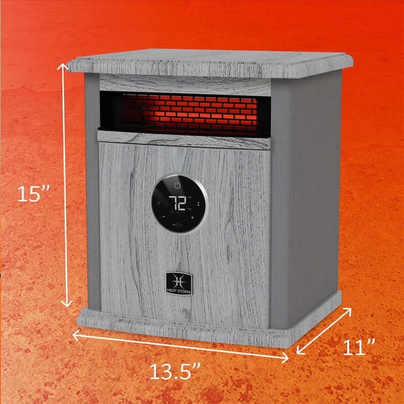 Heat Storm A-1500-ILODG 1500-Watt Deluxe Signature Design Cabinet Heater, Gray image number 4