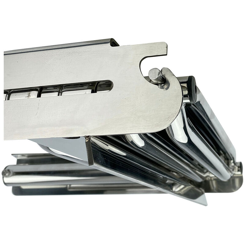 Overton's Slide-in 4 Step Telescopic Stainless Steel Swim Platform Ladder image number 3