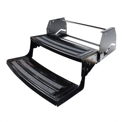 Lippert Double Radius Manual Steps, 24" Wide, 7" Rise