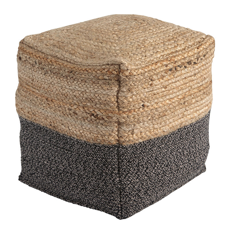 Sweed Valley Pouf, Natural/Black image number 1