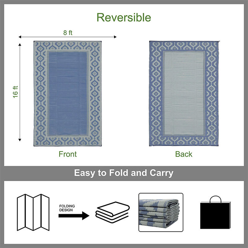 Venture Forward Reversible RV Patio Mat w/ Carry Bag, IKAT image number 13