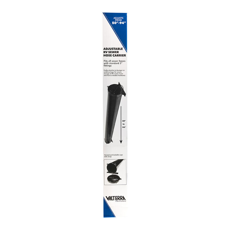 Valterra Black Adjustable RV Hose Carrier 50&ndash;94 Inch image number 1