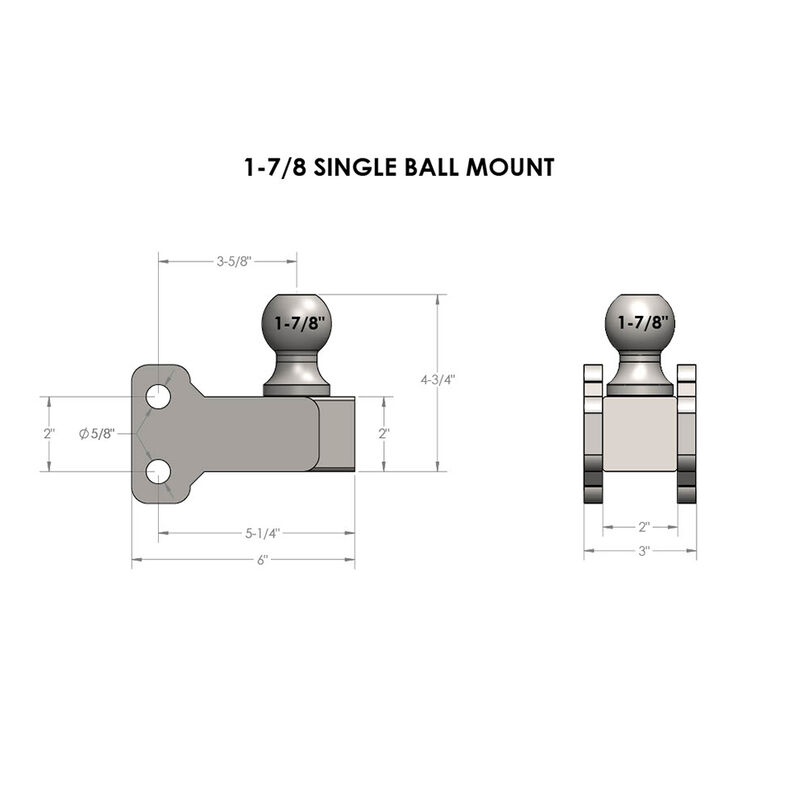 1-7/8" BulletProof Hitches Single Ball Mount image number 2