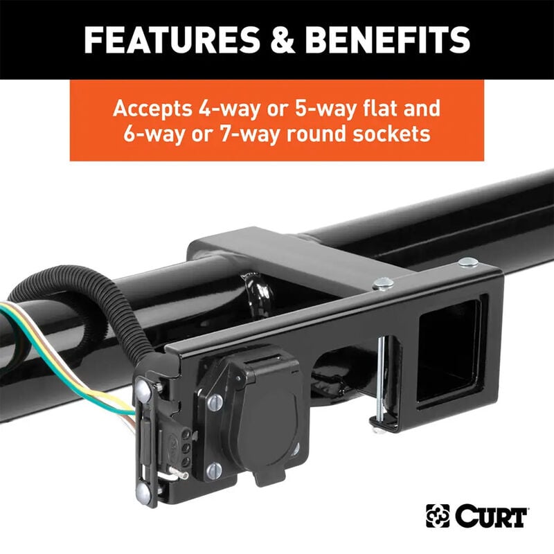 CURT 58000 Easy-Mount Wiring Bracket for 4 or 5-Way Flat and 6 or 7-Way Round Connector Sockets image number 4