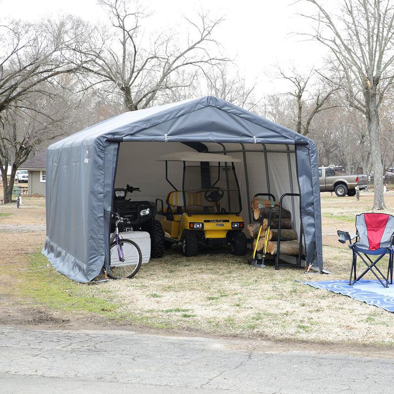 Peak Style Shelter 12 x 20 x 8 Gray Cover image number 12
