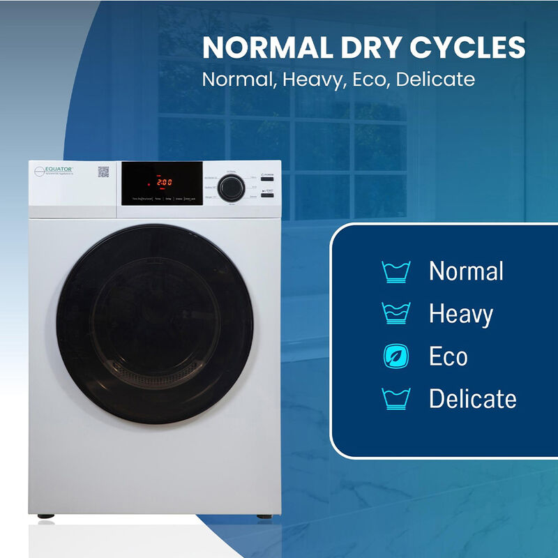 Equator ED 880 4 cu. ft. 220V Electric Stackable Vented Sensor Dryer, White image number 23