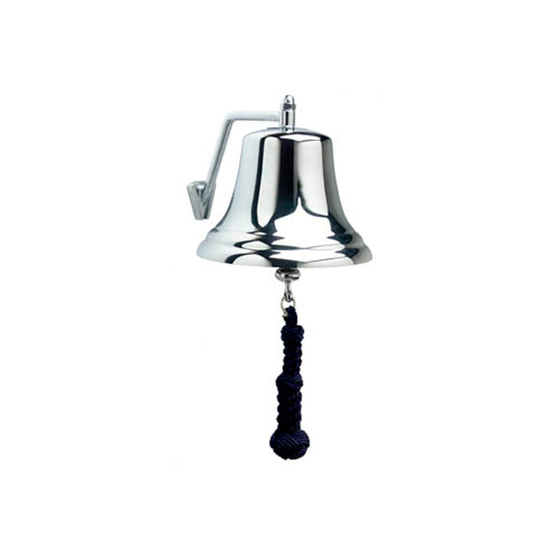 Weems & Plath 8" Chrome Bell with Navy Monkey's Fist Lanyard  image number 1