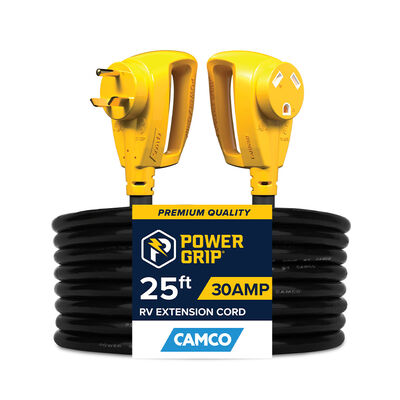 Camco Heavy-Duty RV Extension Cord with Power Grip Handles, 30A, 25', 10 ga.